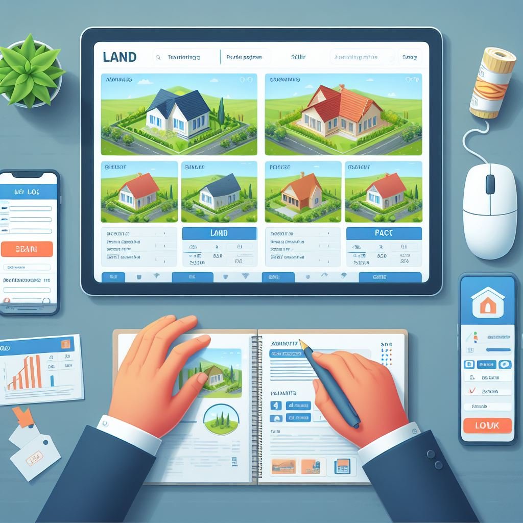 Advisor reviewing land documents on a tablet